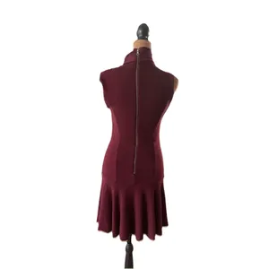 Alice + Olivia Maroon Drop Hem Sleeveless Knit Dress Size 4 thumbnail 4