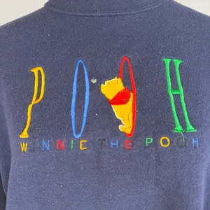 Vintage Disney Winnie the Pooh Sweatshirt XL Navy‎ Blue Brazos Sportswear USA thumbnail 2