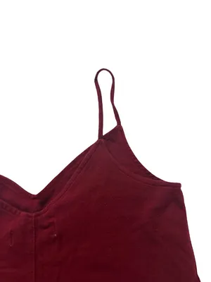 Hollister Burgundy Ribbed Sweetheart Cami Crop Top Tank Shirt Low Medium Women's thumbnail 10