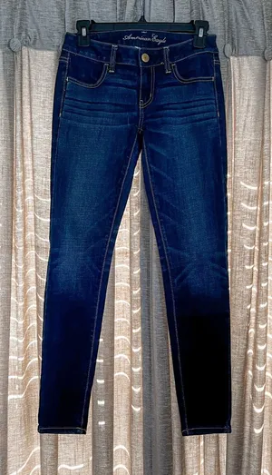 American Eagle Outfitters Dark Blue Super Stretch Jegging Size 2 Short thumbnail 1