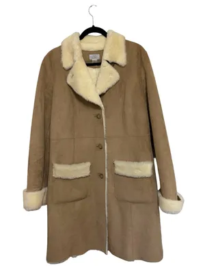 Vintage LOFT Faux Suede Fur Collar Lined Penny Lane Jacket - Size 10 thumbnail 1