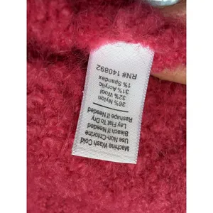Marine Layer Teddy Eyelash Sweater Womens S Pink Fuzzy Wool Blend Cropped thumbnail 5