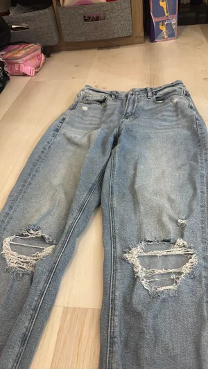 American Eagle Blue Ripped Jeans 6 Extra Long High Rise thumbnail 5