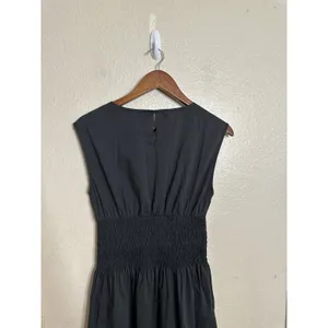 Luxely Willow Dress in Meteorite Black size S Midi Smocked Waist thumbnail 8