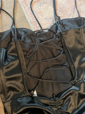 Lucy in the Sky Black Ruched Mini Dress thumbnail 4