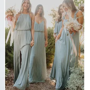 Show Me Your Mumu Bridesmaid Heather Halter‎ Dress in Silver Sage Crisp Size XXL thumbnail 4
