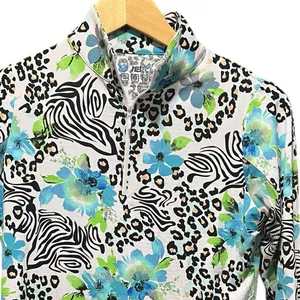 IBKUL Eva Polo‎ Zip Top Peri Long Sleeve Golf Shirt Womens UPF 50 size XS thumbnail 4
