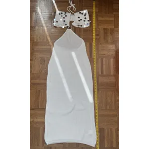 SheIn Women's Sexy Sequin Bohemian Dress Boho Beach Club White Bridal Knit Euro Summer thumbnail 6