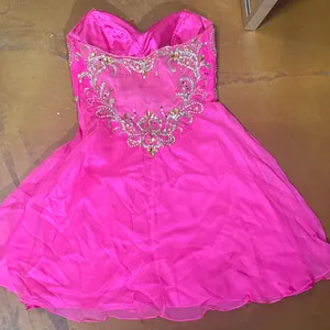 2 Cute Fuchsia Embellished Prom Dress thumbnail 3