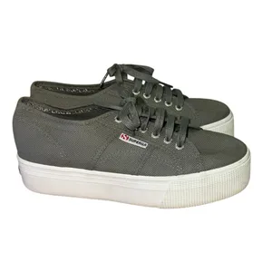 Superga 2790 Platform Sneakers Gray Canvas‎ 8W EU 39 Chunky Sole Casual thumbnail 3