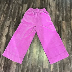 Urban Outfitters Drapey Corduroy Wide Leg Pants in Bubblegum Pink thumbnail 8