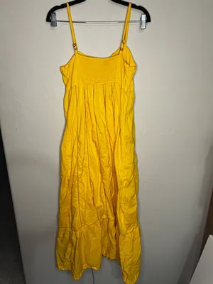 Maeve Arcadia Yellow Ruffled Spaghetti-Strap Tiered‎ Boho Maxi Dress thumbnail 9