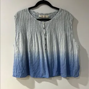 Free People We The Free Little Bit of Something Ombre Blue Top Size XS thumbnail 2