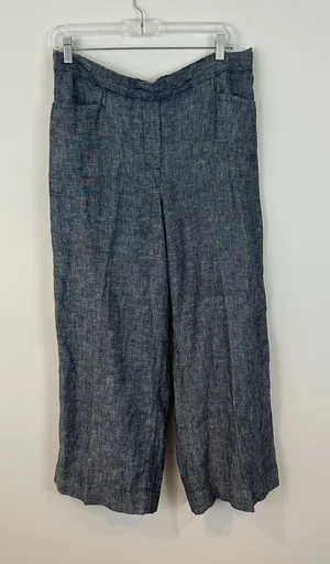 J. Jill Love Linen Wide Leg Linen Blend Pants in Dark Gray Size Medium Women's thumbnail 1
