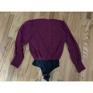 MISA Size S Body‎ Suit Star Blouse Maroon Black thumbnail 4