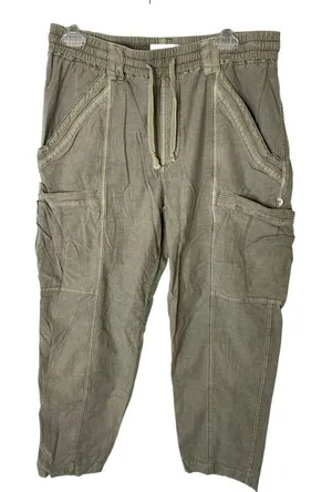 Anthropologie cargo utility pants green women's size 29 thumbnail 1