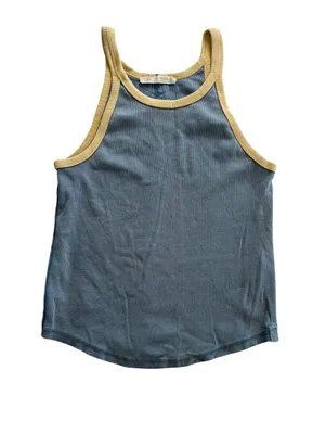 We the Free size large only 1 ringer Blue Tank Top with Yellow Trim thumbnail 2