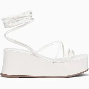 Liliana Vintage Y2K strap lace-up chunky White Platform Sandals Sz 9 gladiator thumbnail 1