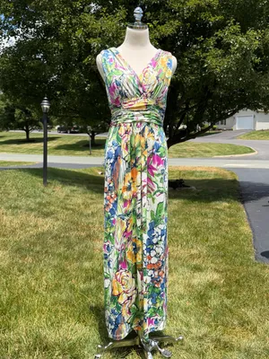 NEW Jonathan Martin Floral Maxi Dress 6 Resort Cruise Autumn Wedding Guest Dress thumbnail 3