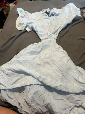 Tularosa Light Blue Flutter Sleeve Fit-and-Flare Dress thumbnail 7