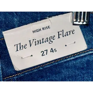 NWT Abercrombie & Fitch Vintage Flare High Rise Blue Denim Raw Hem Jeans Sz 27 4 thumbnail 5
