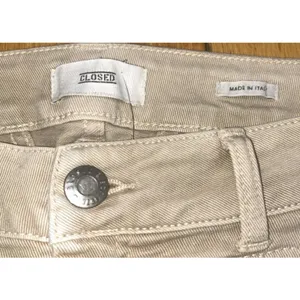 Closed x Candiani Starlet Jeans Sz 27 Tan Italian Denim Designer Classic Preppy thumbnail 3