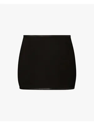 WE WORE WHAT Black Linen Blend Mini Skirt Size 4 NEW NWT thumbnail 2