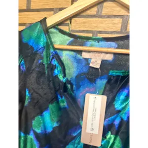 French‎ Connection Blue Velour Dress Size Medium thumbnail 6