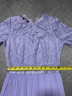 Miusol Lavender Lace Chiffon A-Line Formal Maxi Dress Size 9 thumbnail 6