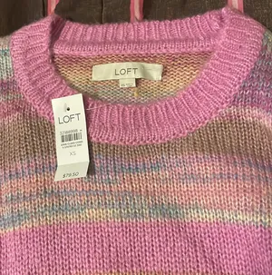 Loft Rainbow Spacedye Knit Sweater $79.50 NWT XS thumbnail 4
