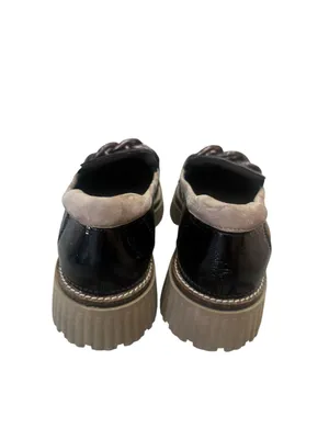 Softwaves Valene Black/Taupe patent leather loafers 38 NWOT thumbnail 5