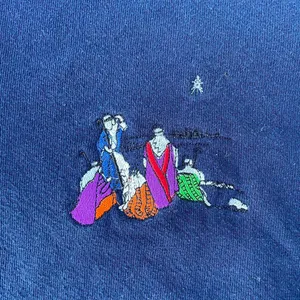 Vintage Three wise men Christian navy blue crewneck women’s size medium thumbnail 3