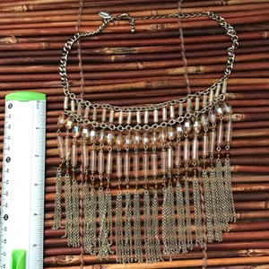 Chico’s Tassel Bibb Necklace Glass Beading thumbnail 5