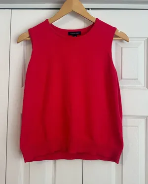 Lands End Red Sleeveless Sweater, Size Small thumbnail 1