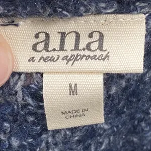 A New Approach ANA Sweater Women's Medium Wool Blend Blue Marble Knit Crewneck thumbnail 3