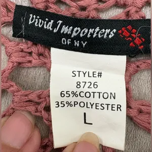 Elegant Crochet Trim Blouse in Dusty Rose Size L thumbnail 6