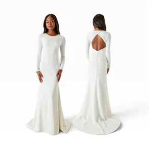 Lulus Eloquent Endearment White Long Sleeve Backless Maxi Dress size L thumbnail 2