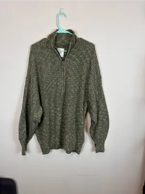 Offline by Aerie Chunky Knit 3/4 Zip Sweater Thumbhole Oversized Sweater Large thumbnail 2