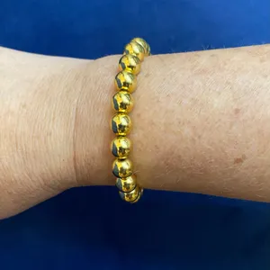 NWT Handcrafted Gold Beaded Bracelet thumbnail 1