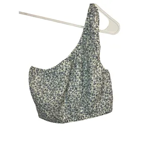 American Eagle Outfitters Floral One Shoulder Crop Top 100% Cotton Size‎ XS thumbnail 3