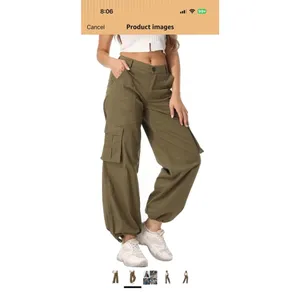 NEW Wide Leg Cargo Cotton Blend Baggy Streetwear Trousers Pants 18 40/30 thumbnail 3