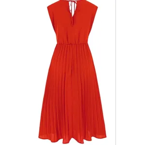 NEW Sleeveless Wrap V Neck Flowy Pleated Belted Midi Dress XL thumbnail 2