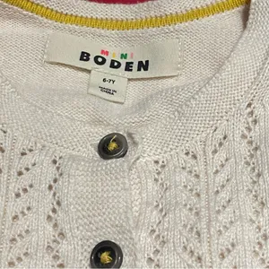 Boden Mini Off Cream Knit‎ Cardigan Sweater size 6-7 yrs thumbnail 7