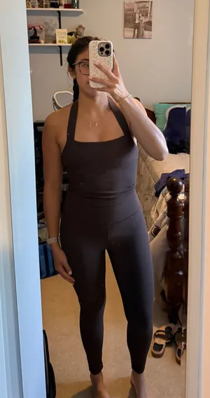 Wilo The Label brown halter ribbed workout set - XS top and S leggings thumbnail 1