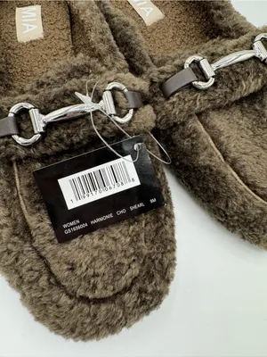 MIA Harmonie Mules Women 9 Brown NEW Faux Fur Cozycore Fall Luxe Old Money thumbnail 2