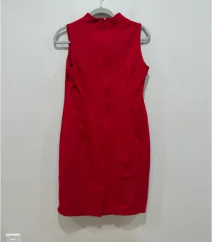 Talbots Red Sheath Dress Sleeveless Career Cocktail Midi Size 8p thumbnail 4