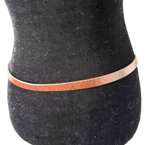 Casual Corner Brown Leather Brass Circle Buckle Western Boho Bohemian Belt Small thumbnail 8