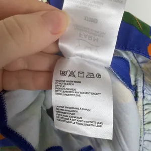 NWT Farm Rio Anthropologie Ruched Mini Skirt Small Blue Tropical‎ Fruit Vacation thumbnail 8
