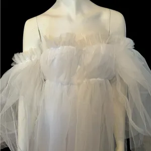 Beautiful Babydoll On or Off Shoulder Short Wedding Dress White L-XL NWT thumbnail 2