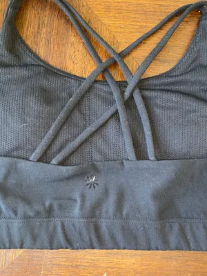 Athleta Women’s Medium Black Criss Cross Back Sports Bra Workout Yoga thumbnail 2
